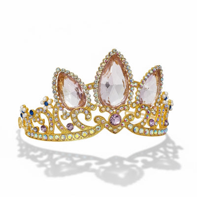 Rapunzel Tiara Princess Cosplay Gold Lavender Crystal Crown Princess Fairytale