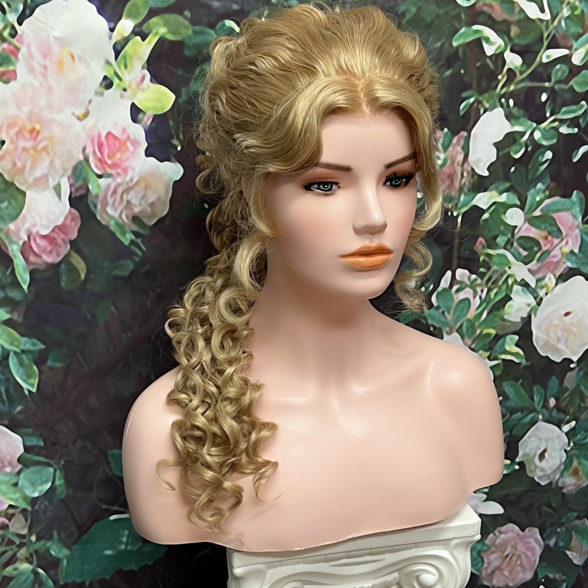 WIG ME UP – 91019-ZA89 Man Gents Lady Party Wig Halloween Fancy Dress Baroque Noble Aristocrat Lord Curls Long Ponytail Blond