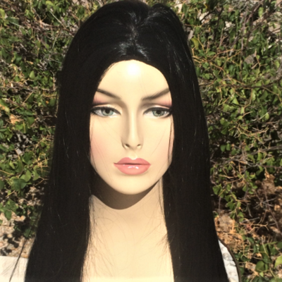 Morticia Gothic Long Black Wig - Royal Enchantments