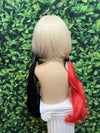 Harley Harlequin Wig Joker Squad Blonde Red Black Pigtail Lace Front