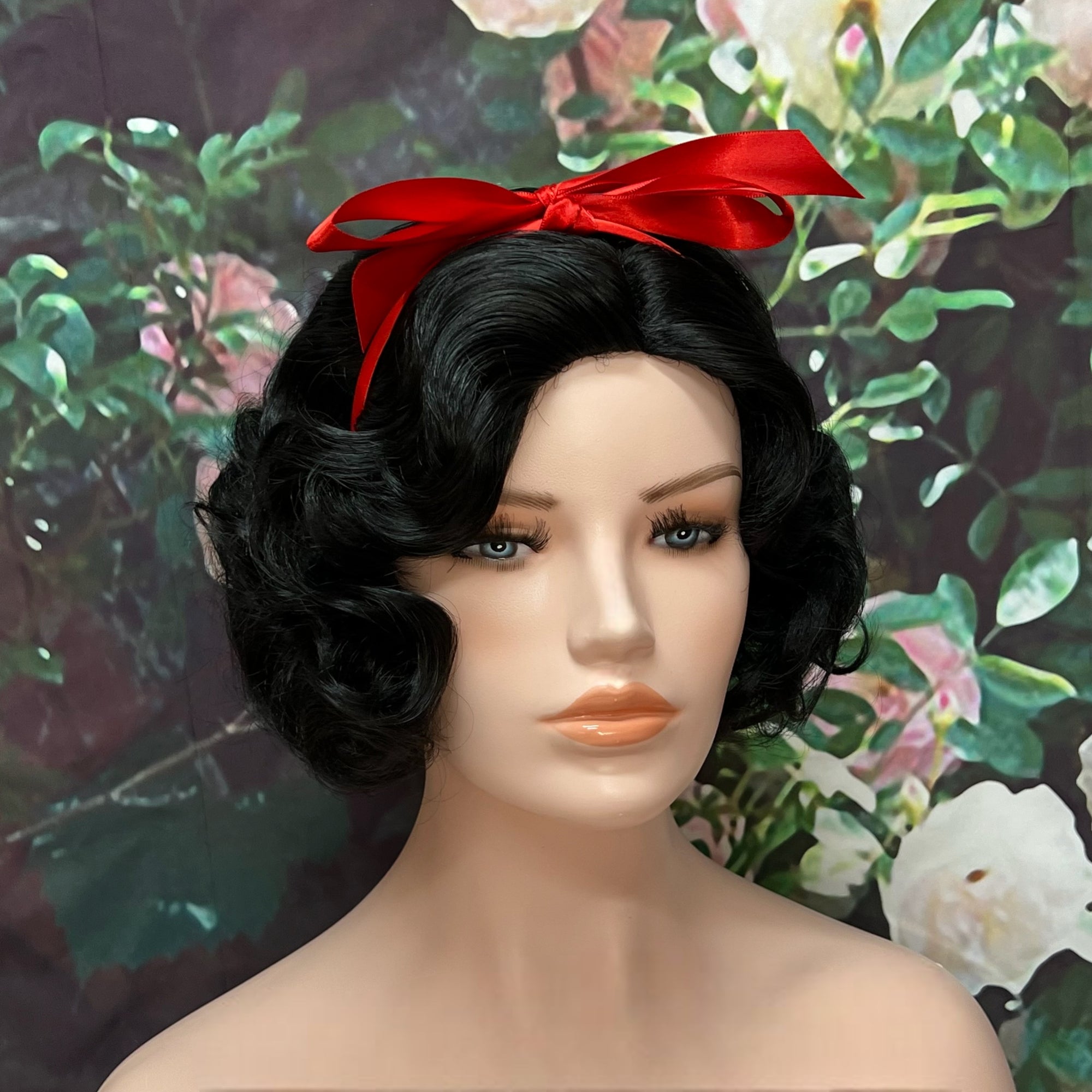 Snow White Inspired Black Curly Bob Wig