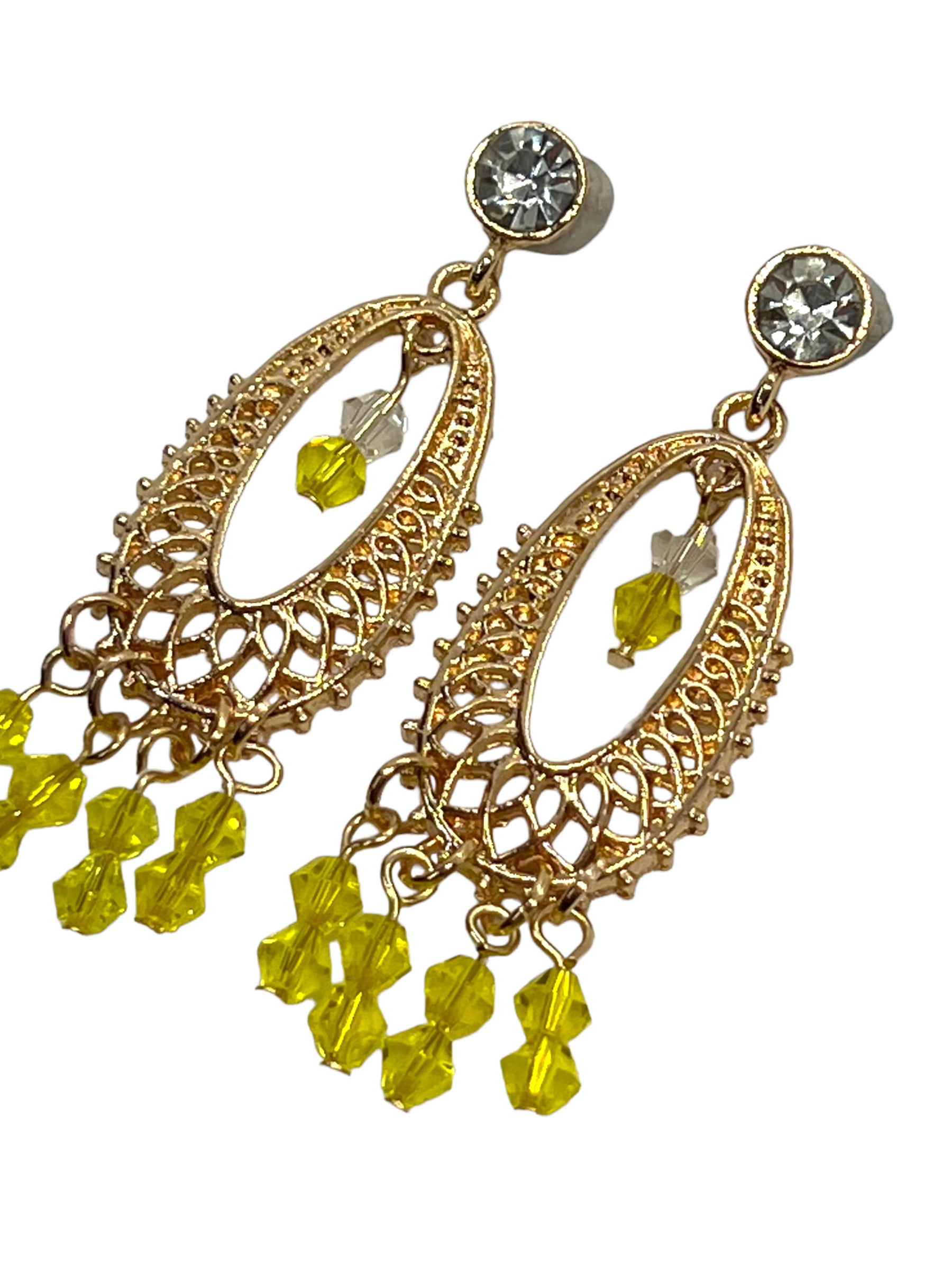 Sparkling Bali Style 22K Gold Drop Earrings